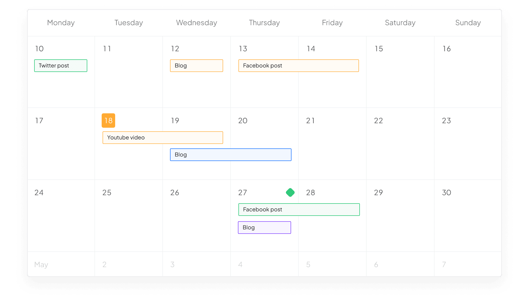 Stay on top of deadlines with the comprehensive calendar view.